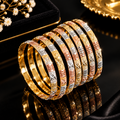 Trio Color Bangles Set – Pack of 7 | Diamond Cut Stack